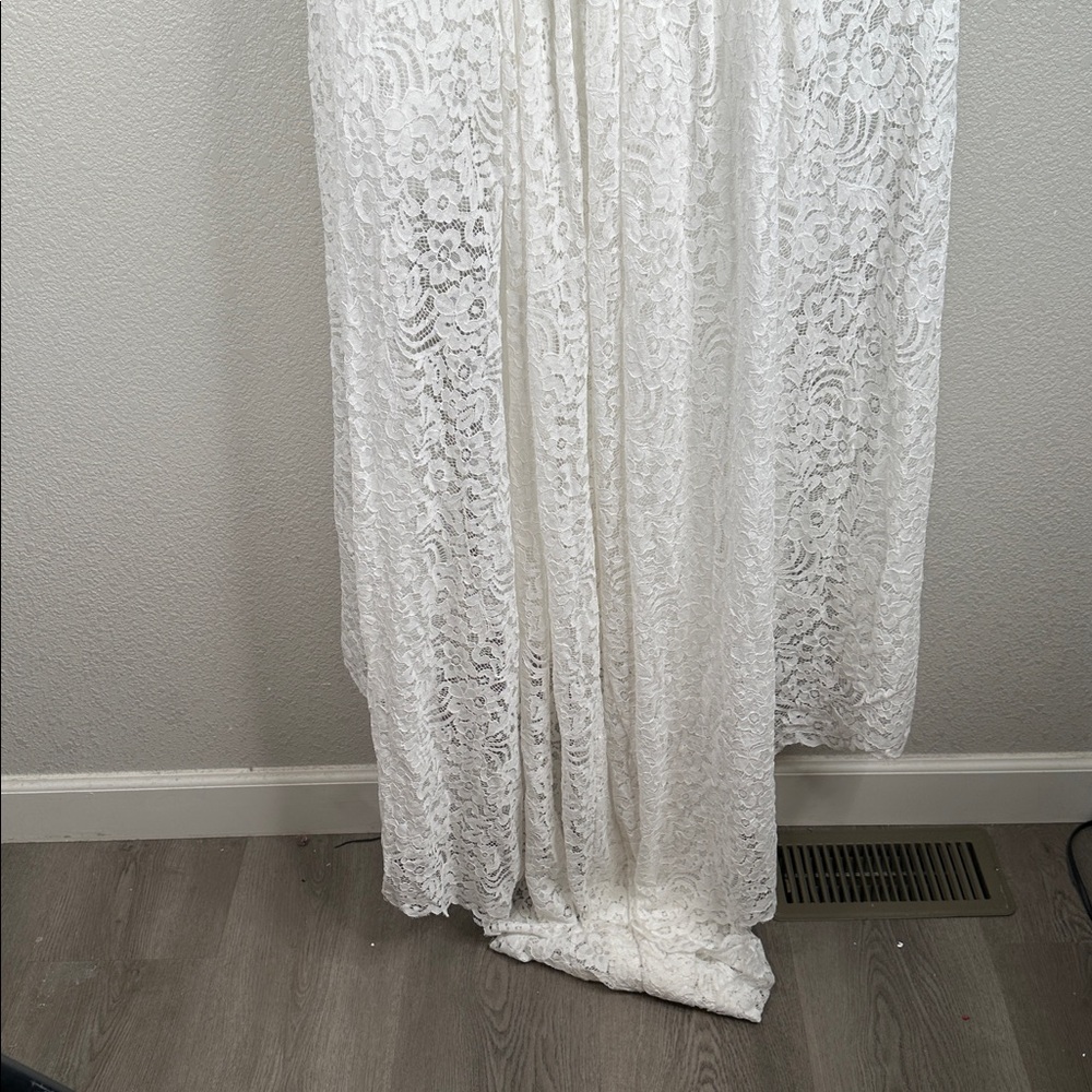 Lulus Shiori White Lace Bustier Basque Waist Strapless Maxi Dress Size XS New! - Picture 9 of 11
